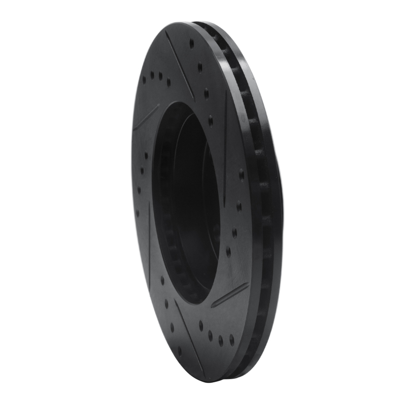 Buick Skylark Brake Rotor (1) - Front Left - R1 Concepts - Drilled & Slotted - Black - `90-`05
